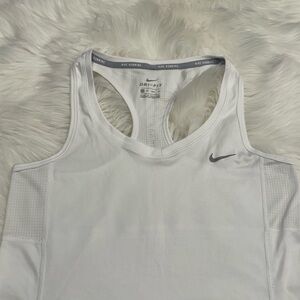 Nike Dri-Fit V-Neck Running Tank Top XS White